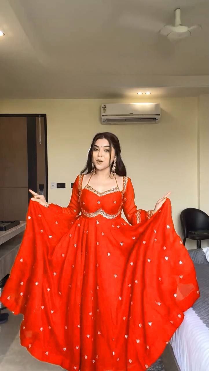 Fox Georgette Rembo Sequence Gown Pant Dupatta Set