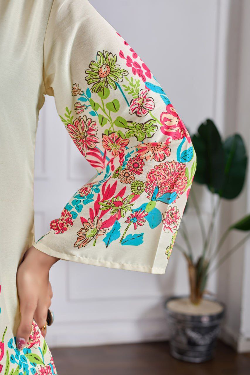 Floral Print Heavy Cotton Co-ord Set – Top & Pant