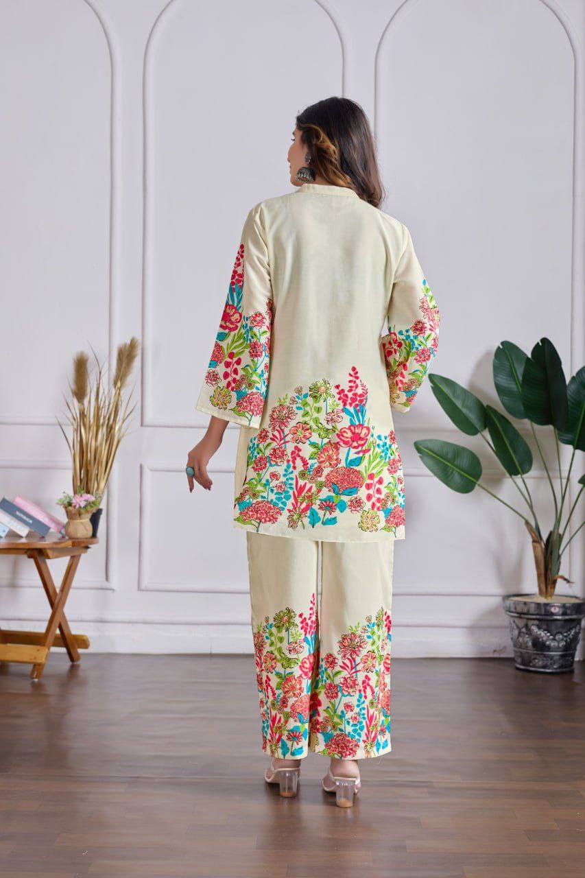 Floral Print Heavy Cotton Co-ord Set – Top & Pant