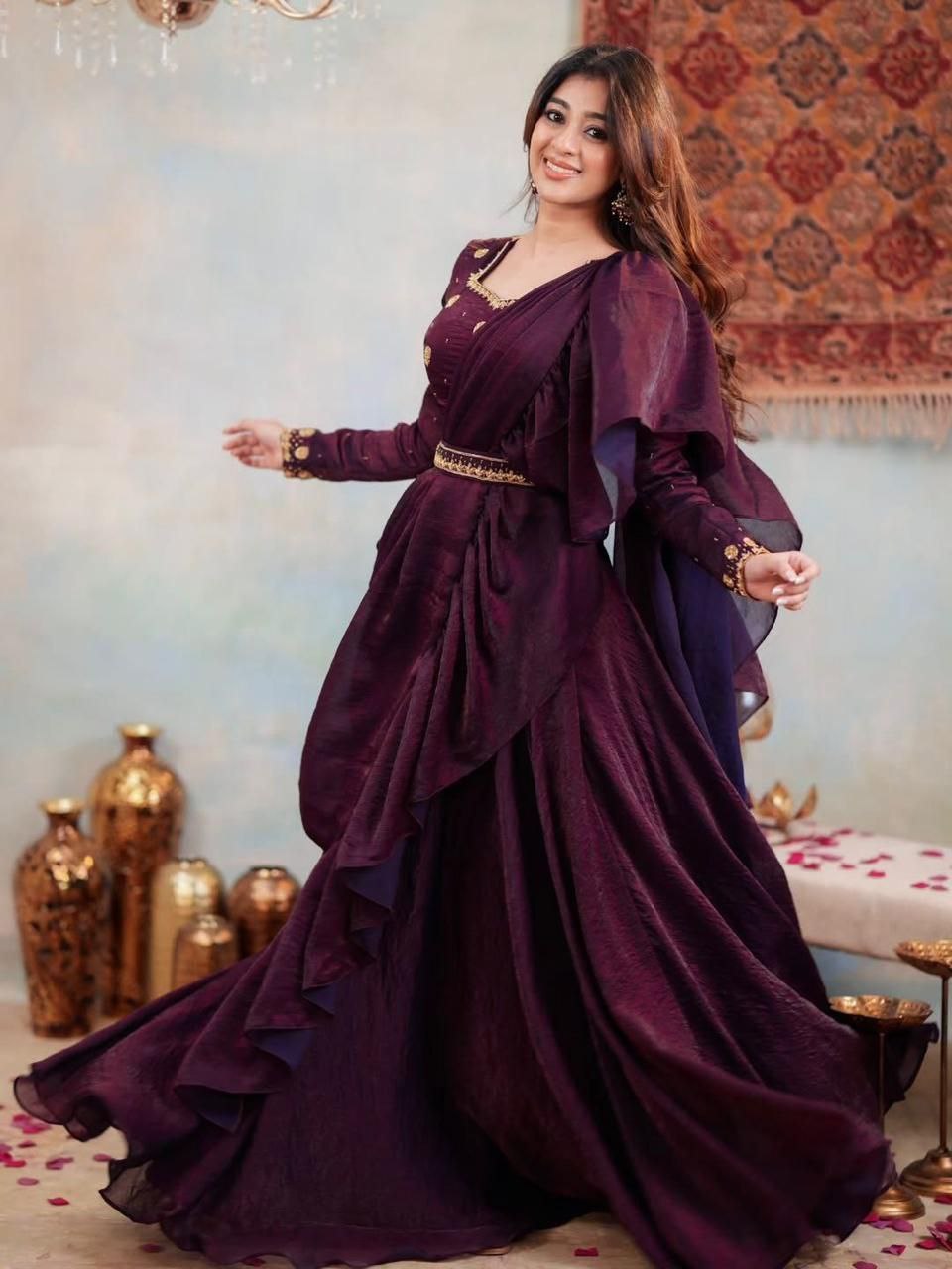 Premium Designer Party Wear Lehenga Saree with Embroidered Choli