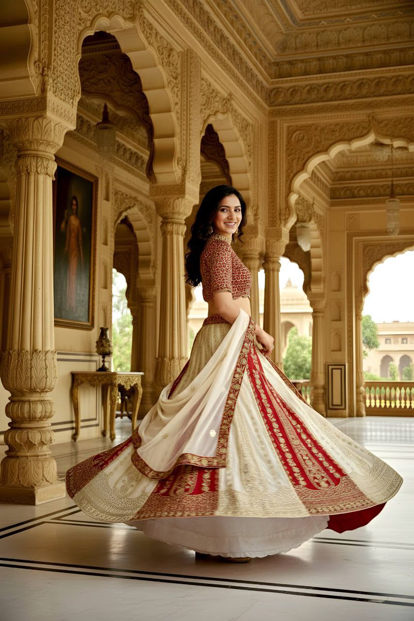 Faux Georgette Embroidered Lehenga Choli with Sequins & Dupatta