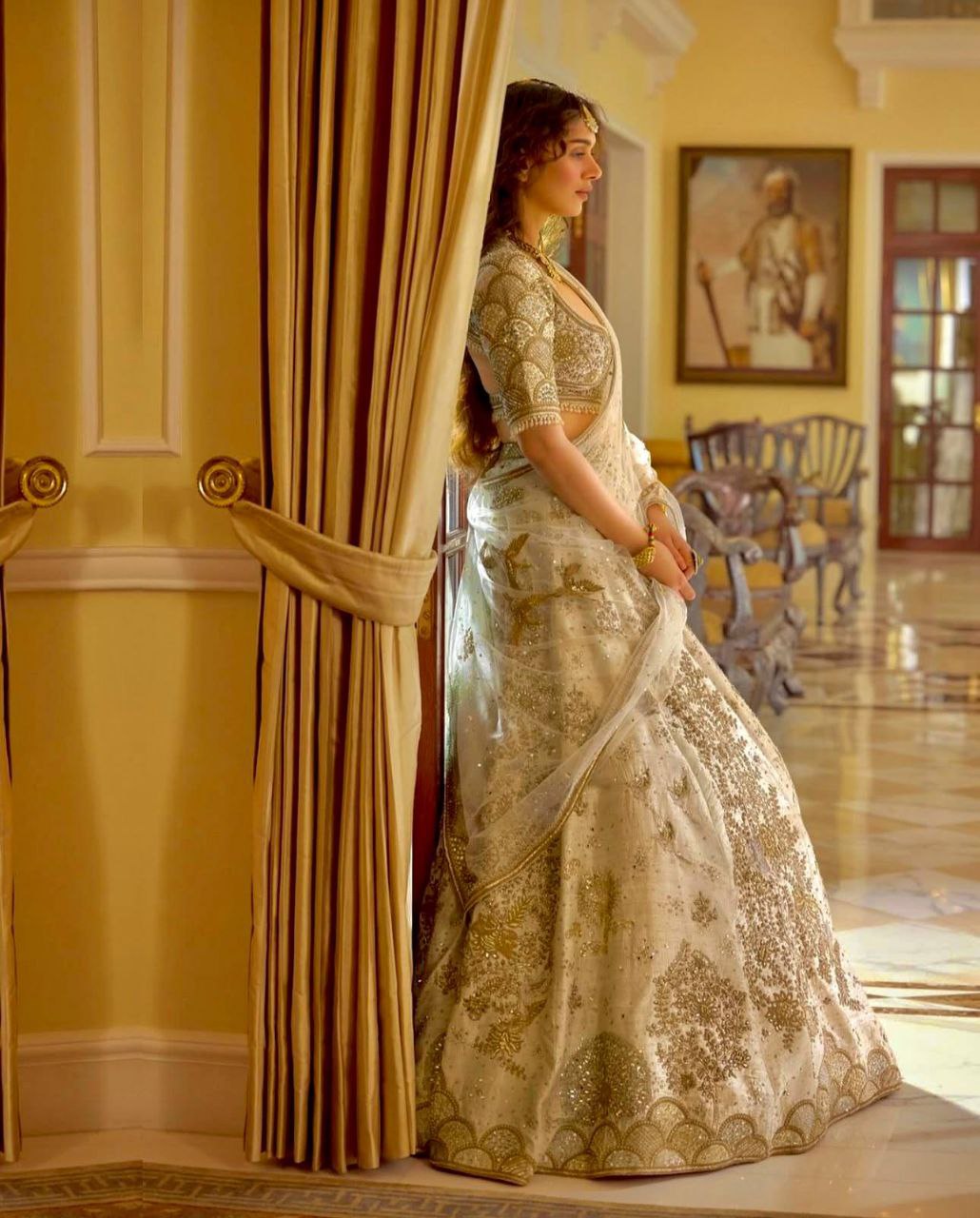 Heavy Slub Silk Lehenga Choli Set – Sequins & Zari Work