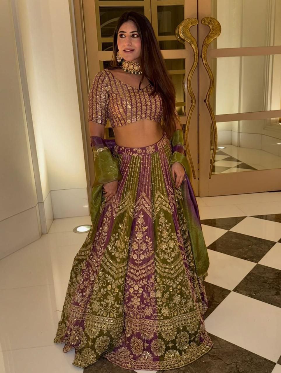 Faux Georgette Lehenga Choli with Dupatta – Thread Sequin Work