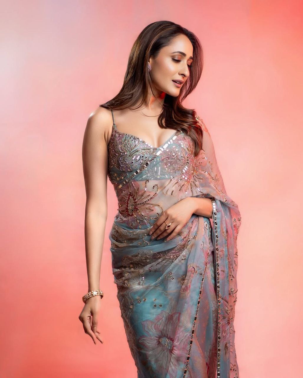 Premium Tabby Silk Mirror Work Saree