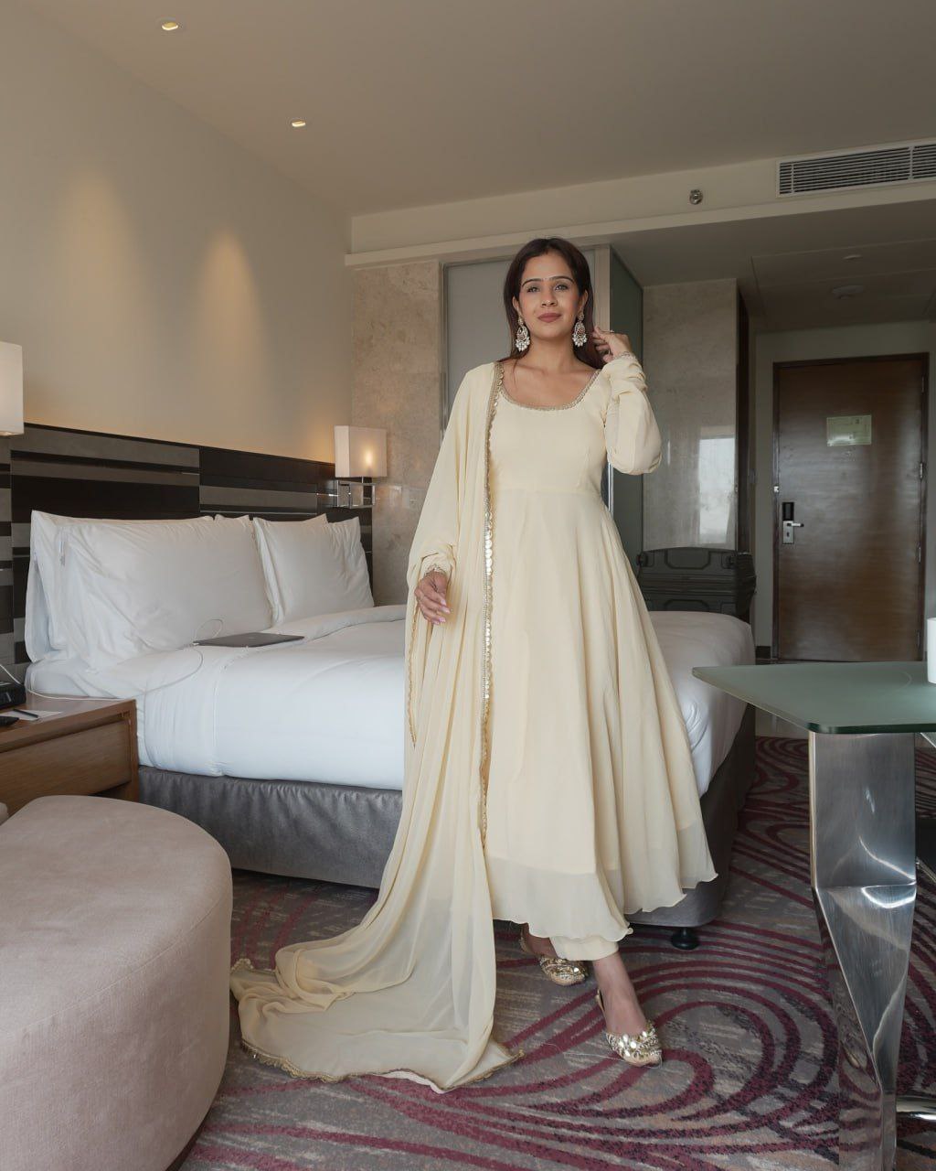 Elegant Embroidered Georgette Suit Set