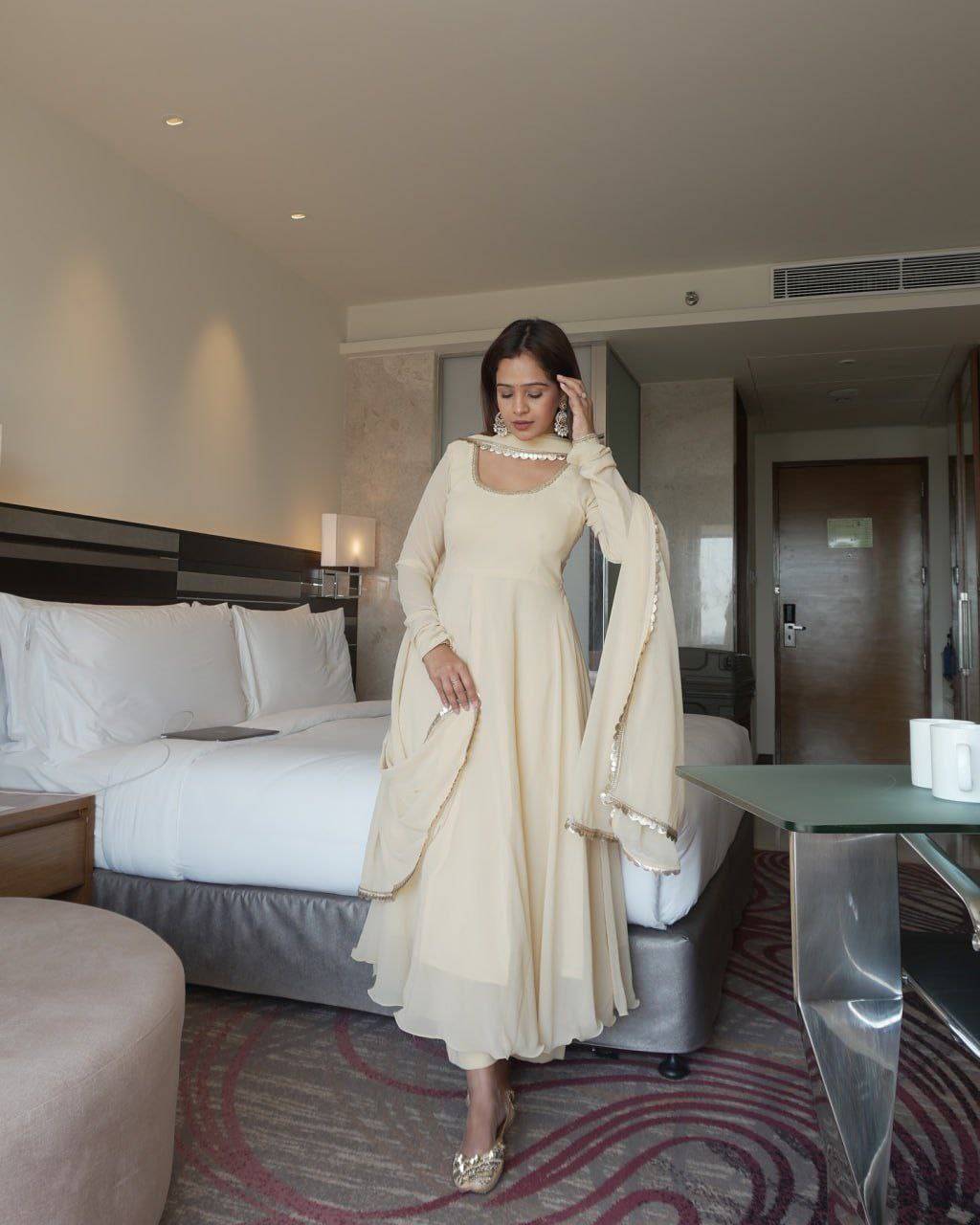 Elegant Embroidered Georgette Suit Set