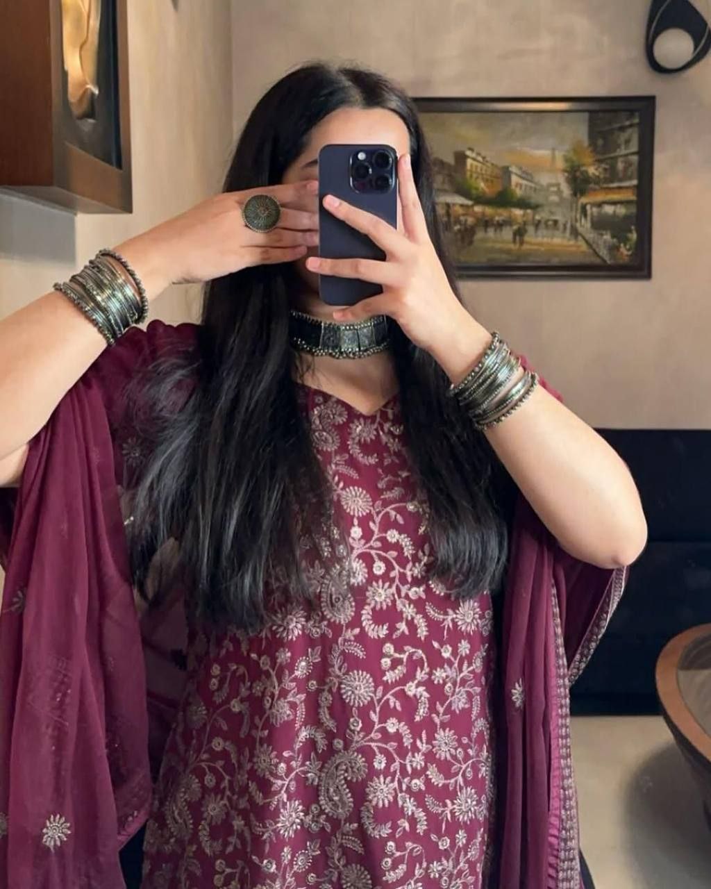 DESIRABLE FANCY FAUX GEORGETTE EMBROIDERED SET WITH DUPATTA