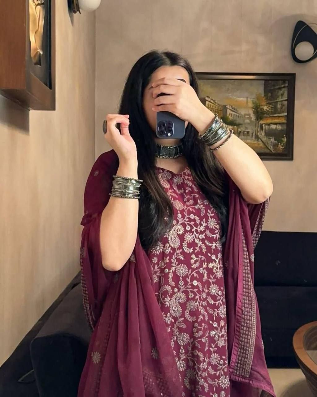 DESIRABLE FANCY FAUX GEORGETTE EMBROIDERED SET WITH DUPATTA