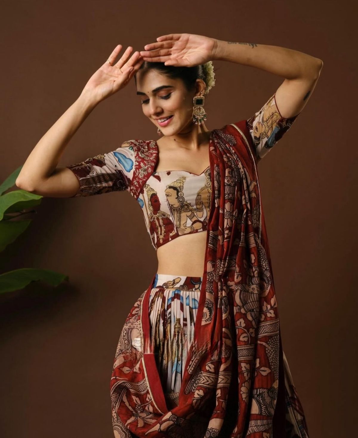 Premium Kalamkari Cotton Lehenga Choli with Dupatta
