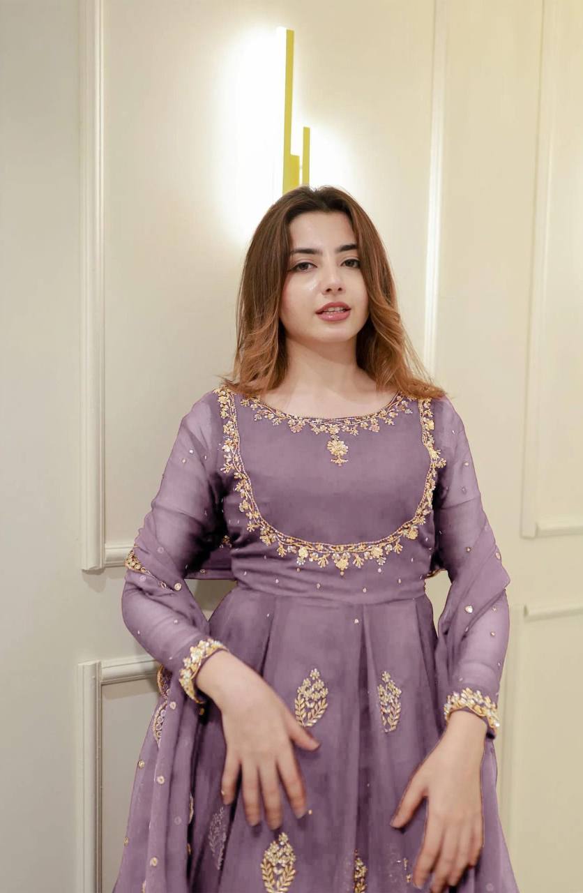 Exclusive Georgette Sequence Embroidery Gown with Dupatta