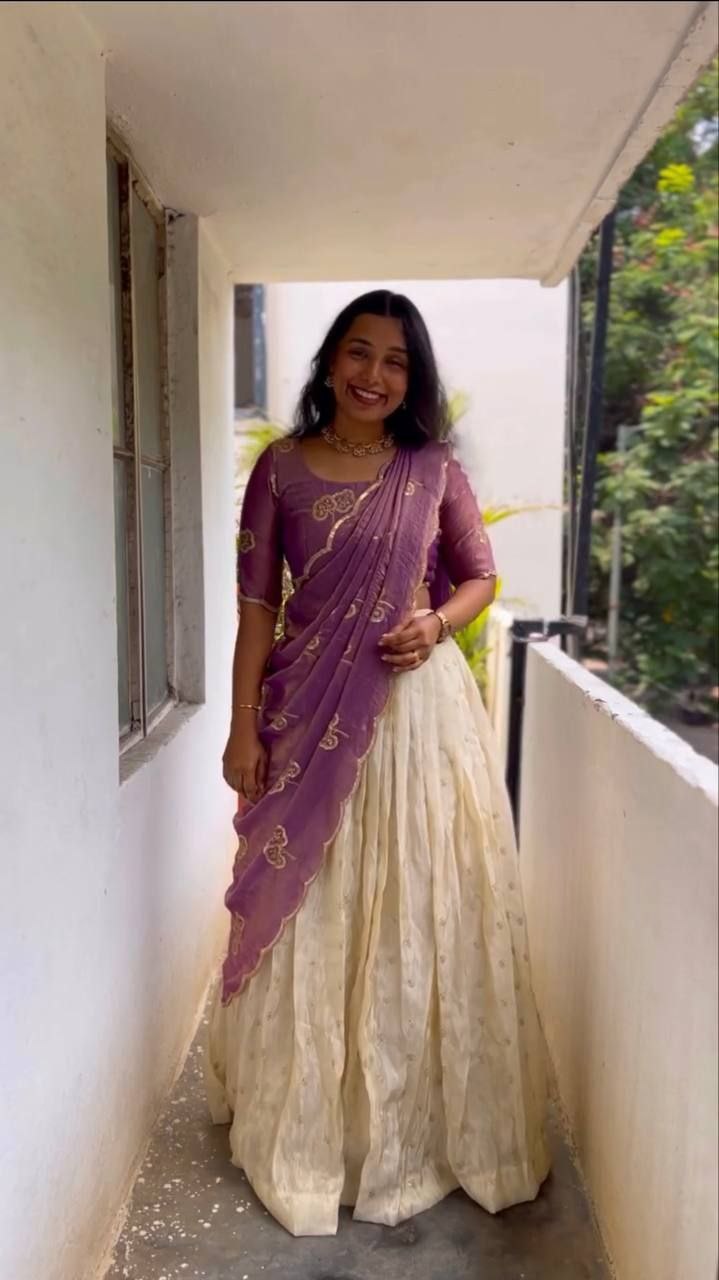 Premium Viscose Silk Lehenga Choli with Embroidered Butterfly Work