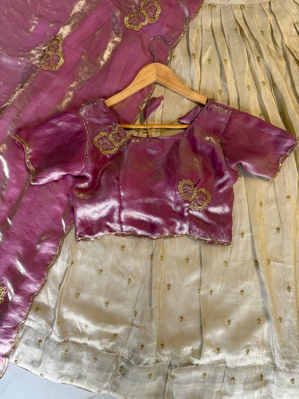 Premium Viscose Silk Lehenga Choli with Embroidered Butterfly Work