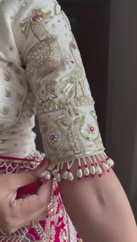 Load video: Elegant Vichitra Silk Embroidered Lehenga Choli Set with Dupatta