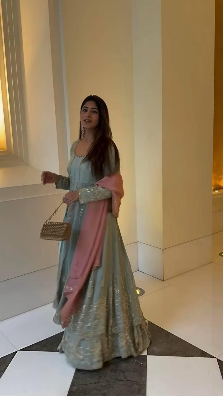 Designer Star Georgette Lehenga Set with Heavy Embroidery & Sequins